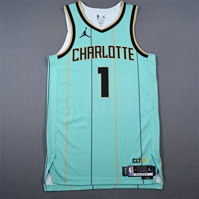 LaMelo Ball - Charlotte Hornets - City Edition Jersey - Worn 3/23/2025 (Recorded a Double-Double) - 2024-25 NBA Season