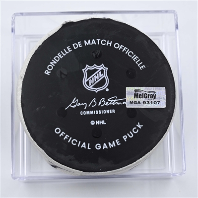 Justin Barron - Nashville Predators - Goal Puck - April 16, 2025 vs. Dallas Stars (Predators Logo)