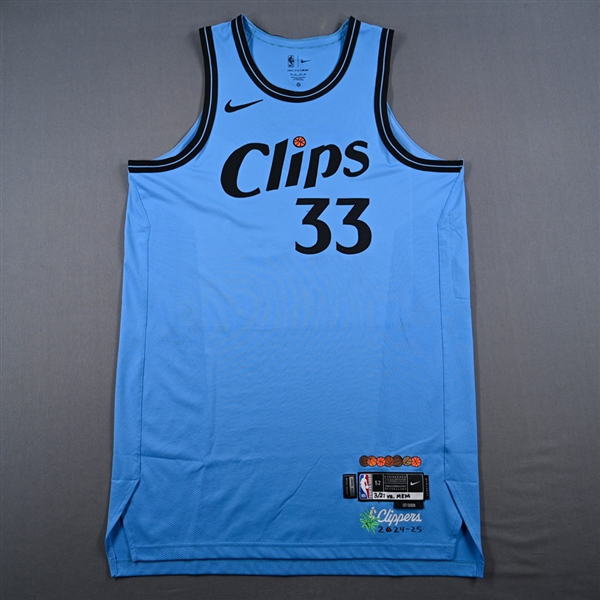 Nicolas Batum - Los Angeles Clippers - City Edition Jersey - Worn 3/16/25 & 3/21/25 - 2024-25 NBA Season