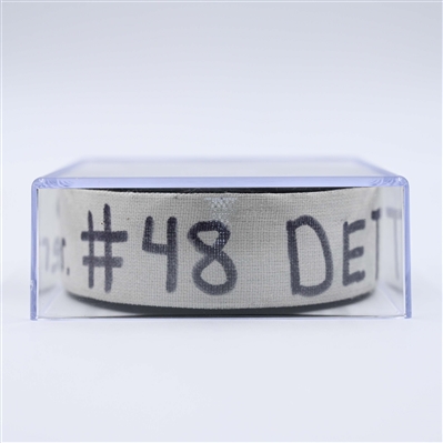 Jonatan Berggren - Detroit Red Wings - Goal Puck - April 16, 2025 vs. New Jersey Devils (Devils Logo)