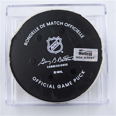 Nick Bjugstad - Utah Hockey Club - Goal Puck - April 14, 2025 vs. Nashville Predators (Predators Logo)