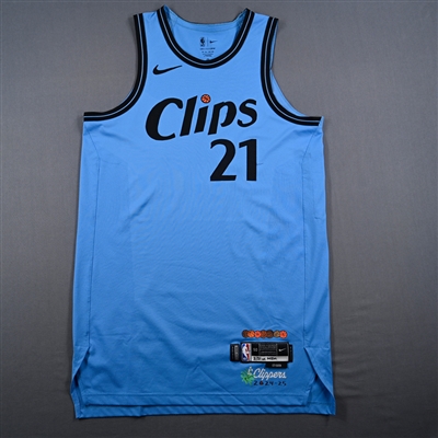 Kobe Brown - Los Angeles Clippers - City Edition Jersey - Worn 3/16/25 & 3/21/25 - 2024-25 NBA Season
