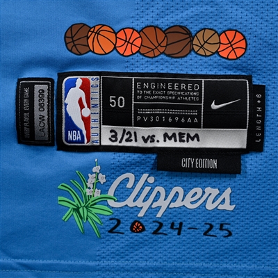 Kobe Brown - Los Angeles Clippers - City Edition Jersey - Worn 3/16/25 & 3/21/25 - 2024-25 NBA Season