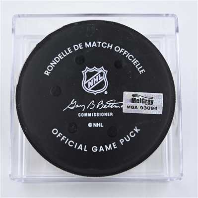 Michael Bunting - Nashville Predators - Goal Puck - April 8, 2025 vs. New York Islanders (Predators Logo)