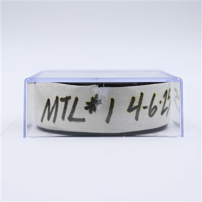 Cole Caufield - Montreal Canadiens - Goal Puck - April 6, 2025 vs. Nashville Predators (Predators Logo)