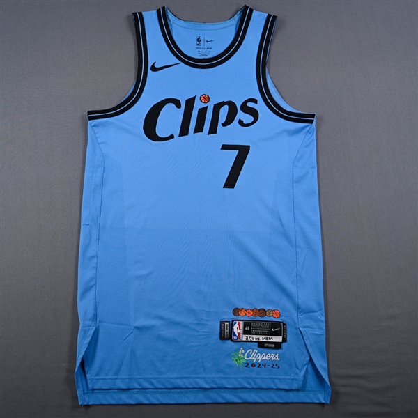 Amir Coffey - Los Angeles Clippers - City Edition Jersey - Worn 3/21/2025 - 2024-25 NBA Season