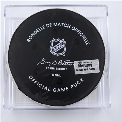 Sidney Crosby - Pittsburgh Penguins - Goal Puck - April 11, 2025 vs. New Jersey Devils (Devils Logo)