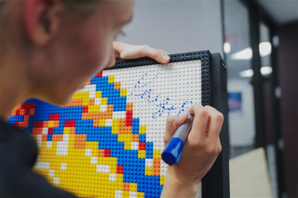 Paige Bueckers - Dallas Wings - Autographed Lego Art Mosaic