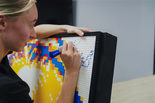 Paige Bueckers - Dallas Wings - Autographed Lego Art Mosaic
