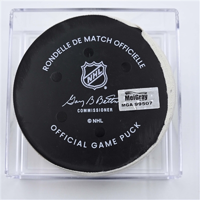 Noah Dobson - New York Islanders - Goal Puck - April 12, 2025 vs. Philadelphia Flyers (Flyers Logo)