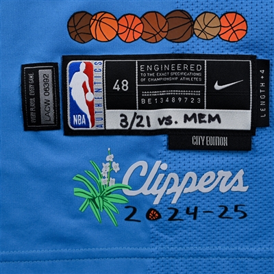 Kris Dunn - Los Angeles Clippers - City Edition Jersey - Worn 3/21/2025 - 2024-25 NBA Season