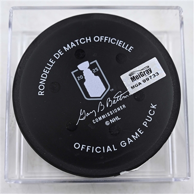 Jack Eichel - Vegas Golden Knights - Goal Puck - May 1, 2025 vs. Minnesota Wild - 2025 Stanley Cup Playoffs, Round 1, Game 6 (Wild Logo)