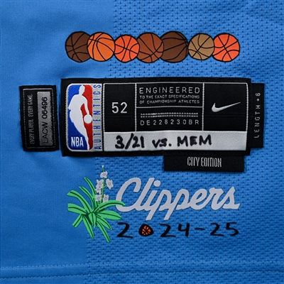 Drew Eubanks - Los Angeles Clippers - City Edition Jersey - Worn 3/21/2025 - 2024-25 NBA Season