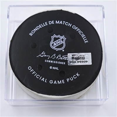 Tyson Foerster - Philadelphia Flyers - Goal Puck - April 12, 2025 vs. New York Islanders (Flyers Logo)