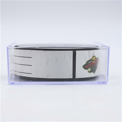Marcus Foligno - Minnesota Wild - Goal Puck - April 24, 2025 vs. Vegas Golden Knights - 2025 Stanley Cup Playoffs, Round 1, Game 3 (Wild Logo)