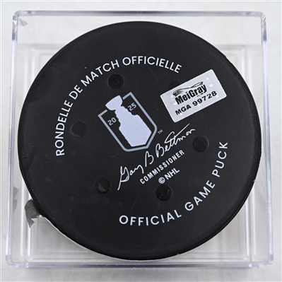 Marcus Foligno - Minnesota Wild - Goal Puck - April 26, 2025 vs. Vegas Golden Knights - 2025 Stanley Cup Playoffs, Round 1, Game 4 (Wild Logo)