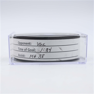 Marcus Foligno - Minnesota Wild - Goal Puck - April 26, 2025 vs. Vegas Golden Knights - 2025 Stanley Cup Playoffs, Round 1, Game 4 (Wild Logo)
