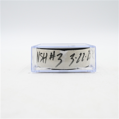 Filip Forsberg - Nashville Predators - Goal Puck - March 22, 2025 vs. Toronto Maple Leafs (Predators Logo)