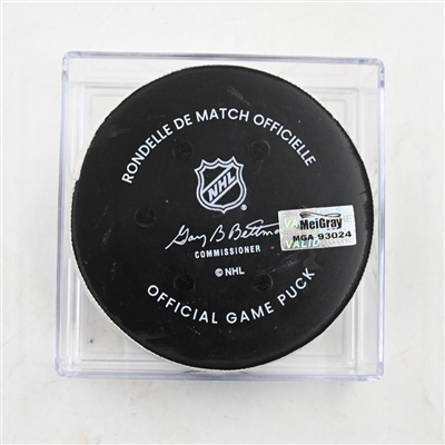 Cam Fowler - St. Louis Blues - Goal Puck - March 27, 2025 vs. Nashville Predators (Predators Logo)