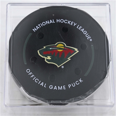 Tomas Hertl - Vegas Golden Knights - Goal Puck - April 26, 2025 vs. Minnesota Wild - 2025 Stanley Cup Playoffs, Round 1, Game 4 (Wild Logo)