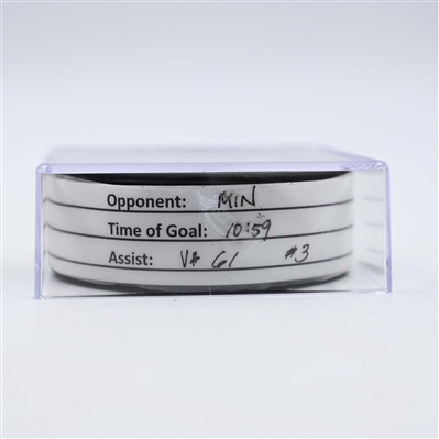 Tomas Hertl - Vegas Golden Knights - Goal Puck - April 26, 2025 vs. Minnesota Wild - 2025 Stanley Cup Playoffs, Round 1, Game 4 (Wild Logo)