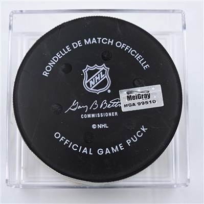 Bo Horvat - New York Islanders - Goal Puck - April 12, 2025 vs. Philadelphia Flyers (Flyers Logo)
