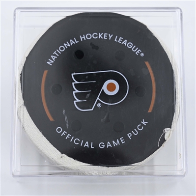 Bo Horvat - New York Islanders - Goal Puck - April 12, 2025 vs. Philadelphia Flyers (Flyers Logo)