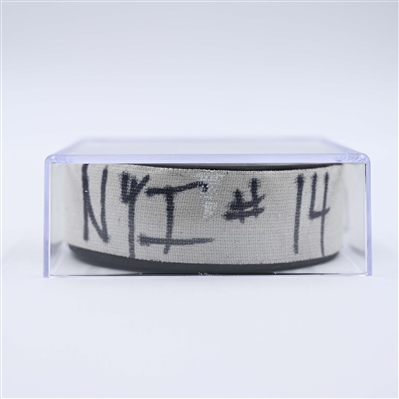 Bo Horvat - New York Islanders - Goal Puck - April 13, 2025 vs. New Jersey Devils (Devils Logo)