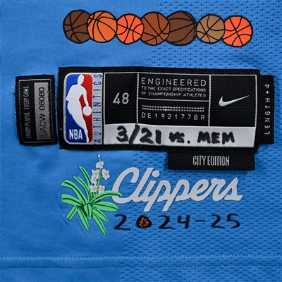 Derrick Jones Jr. - Los Angeles Clippers - City Edition Jersey - Worn 3/16/25 & 3/21/25 - 2024-25 NBA Season