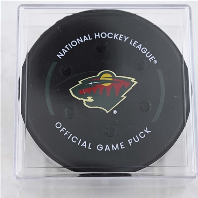 Kirill Kaprizov - Minnesota Wild - Goal Puck - April 24, 2025 vs. Vegas Golden Knights - 2025 Stanley Cup Playoffs, Round 1, Game 3 (Wild Logo)
