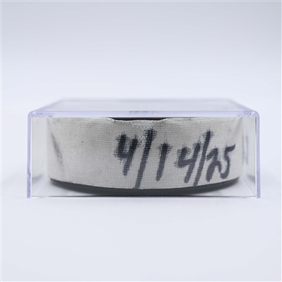 Clayton Keller - Utah Hockey Club - Goal Puck - April 14, 2025 vs. Nashville Predators (Predators Logo)