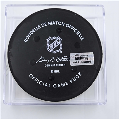 Michael Kesselring - Utah Hockey Club - Goal Puck - April 14, 2025 vs. Nashville Predators (Predators Logo)