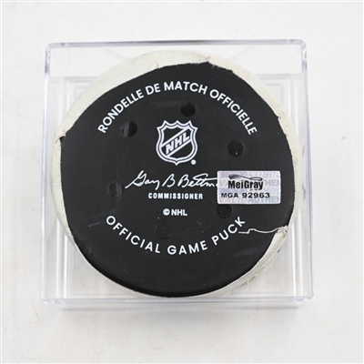 Patrik Laine - Montreal Canadiens - Goal Puck - March 27, 2025 vs. Philadelphia Flyers (Flyers Logo)
