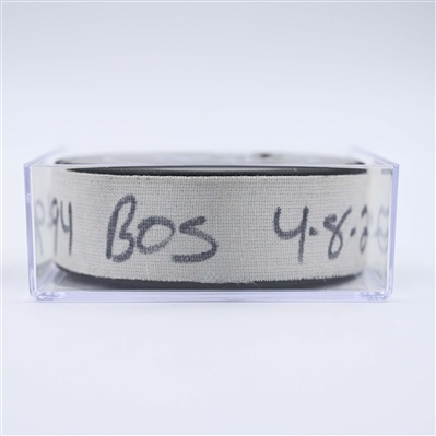 Jakub Lauko - Boston Bruins - Goal Puck - April 8, 2025 vs. New Jersey Devils (Devils Logo)