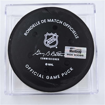 Anders Lee - New York Islanders - Goal Puck - April 8, 2025 vs. Nashville Predators (Predators Logo)