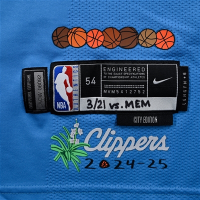 Kawhi Leonard - Los Angeles Clippers - City Edition Jersey - Worn 3/21/2025 - 2nd Half - 2024-25 NBA Season