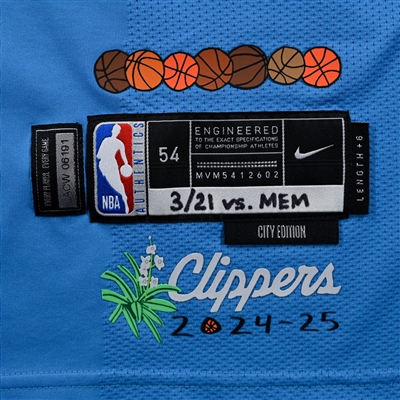 Kawhi Leonard - Los Angeles Clippers - City Edition Jersey - Worn 3/21/2025 - 1st Half - 2024-25 NBA Season
