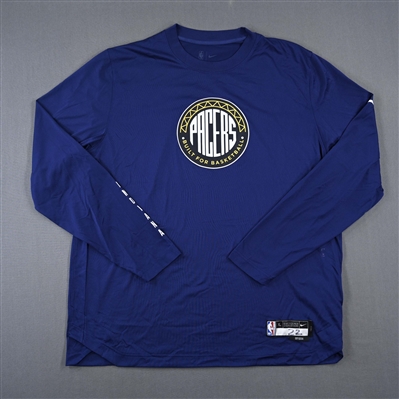 Isaiah Jackson - Indiana Pacers - Game-Issued City Edition Long-Sleeved Shooting Shirt  - 2022-23 NBA Season