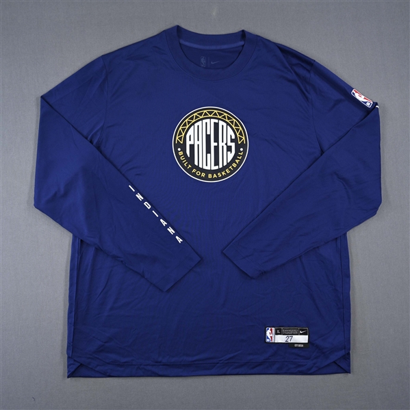Daniel Theis - Indiana Pacers - Game-Issued City Edition Long-Sleeved Shooting Shirt  - 2022-23 NBA Season