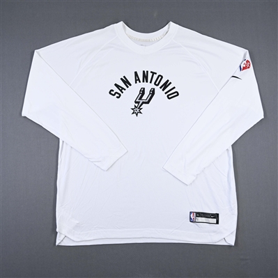 Keita Bates-Diop - San Antonio Spurs - Game-Issued City Edition Long-Sleeved Shooting Shirt  - 2021-22 NBA Season