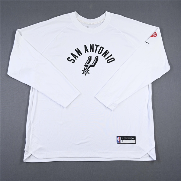 Devontae Cacok - San Antonio Spurs - Game-Issued City Edition Long-Sleeved Shooting Shirt  - 2021-22 NBA Season