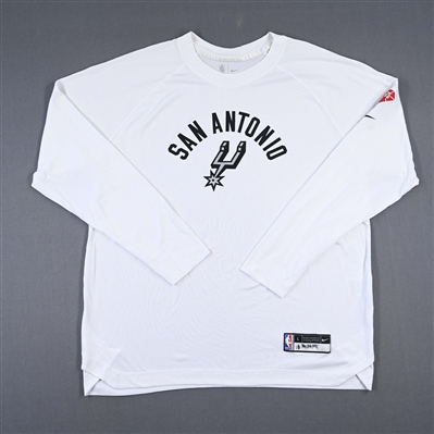 Devontae Cacok - San Antonio Spurs - Game-Issued City Edition Long-Sleeved Shooting Shirt  - 2021-22 NBA Season