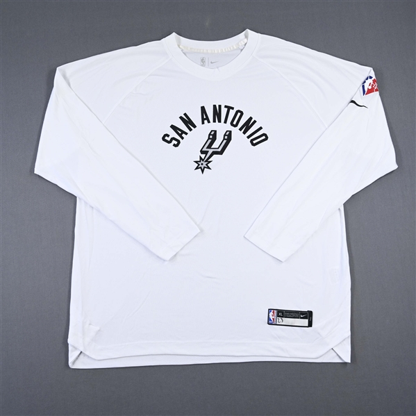 Zach Collins - San Antonio Spurs - Game-Issued City Edition Long-Sleeved Shooting Shirt  - 2021-22 NBA Season