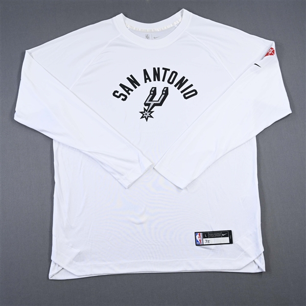 Romeo Langford - San Antonio Spurs - Game-Issued City Edition Long-Sleeved Shooting Shirt  - 2021-22 NBA Season