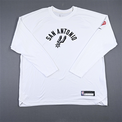 Jakob Poeltl - San Antonio Spurs - Game-Issued City Edition Long-Sleeved Shooting Shirt  - 2021-22 NBA Season