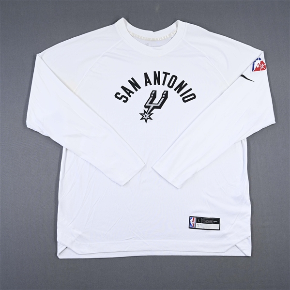 Devin Vassell - San Antonio Spurs - Game-Issued City Edition Long-Sleeved Shooting Shirt  - 2021-22 NBA Season