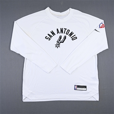 Devin Vassell - San Antonio Spurs - Game-Issued City Edition Long-Sleeved Shooting Shirt  - 2021-22 NBA Season