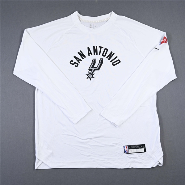 Joe Wieskamp - San Antonio Spurs - Game-Issued City Edition Long-Sleeved Shooting Shirt  - 2021-22 NBA Season