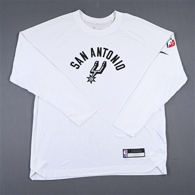 Lonnie Walker IV - San Antonio Spurs - Game-Issued City Edition Long-Sleeved Shooting Shirt  - 2021-22 NBA Season