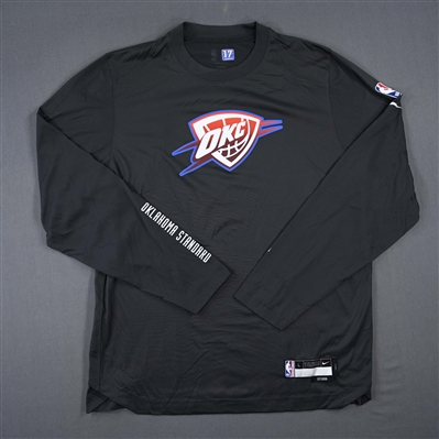 Aleksej Pokusevski - Oklahoma City Thunder - Game-Issued City Edition Long-Sleeved Shooting Shirt  - 2022-23 NBA Season